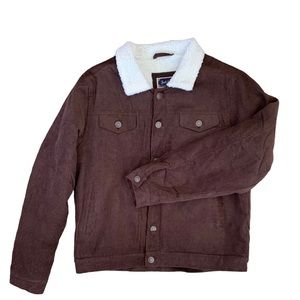 Jack Smith Brown Corduroy Sherpa Trucker Bomber Jacket Men’s Size Large NWT